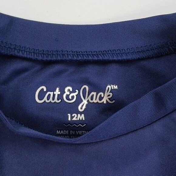 Cat & Jack Swimsuit Red White Blue Patriotic Unicorn 2 Piece Baby Girl Size 12M - Picture 4 of 5